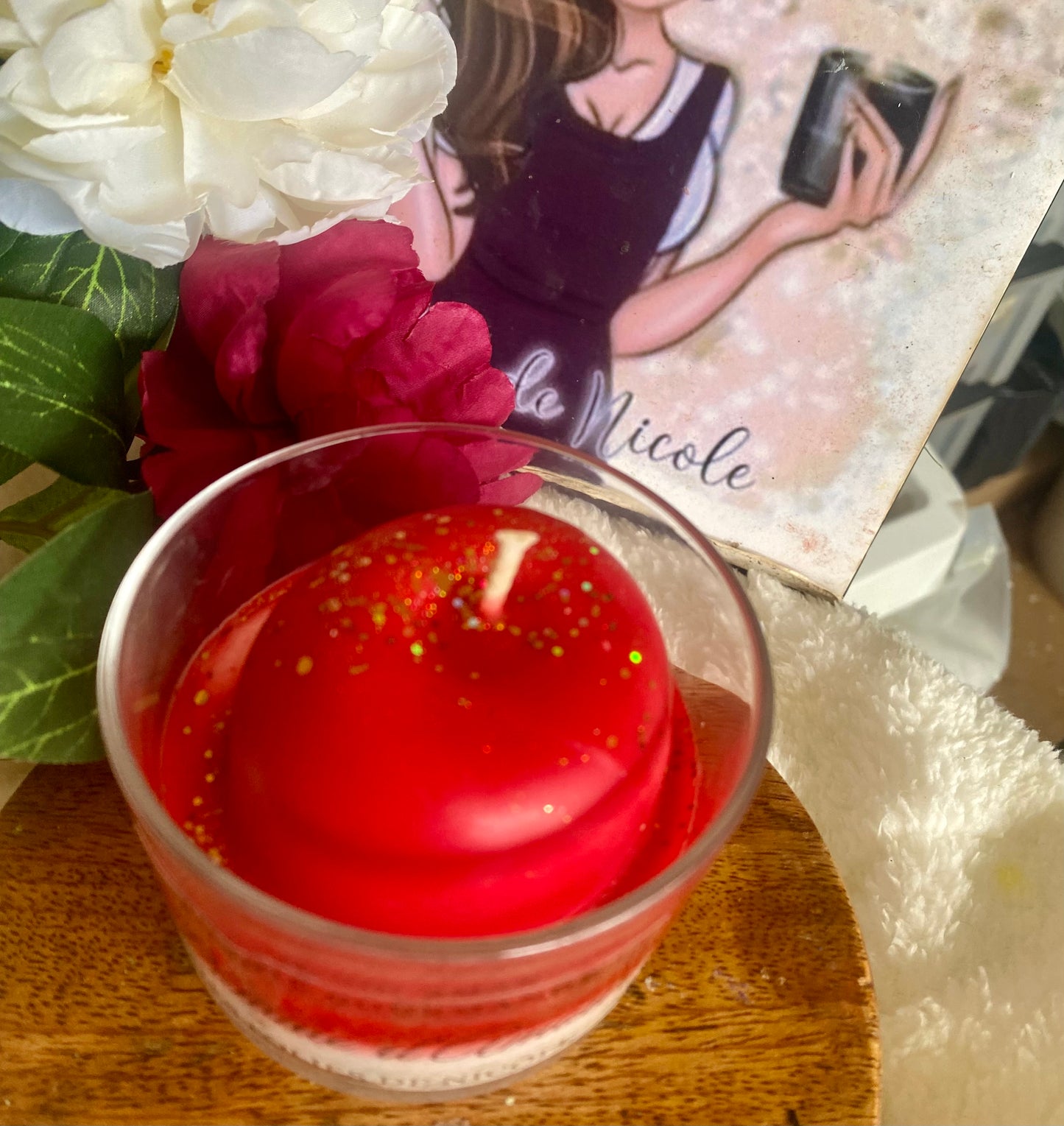 Bougie gourmande pomme d’amour