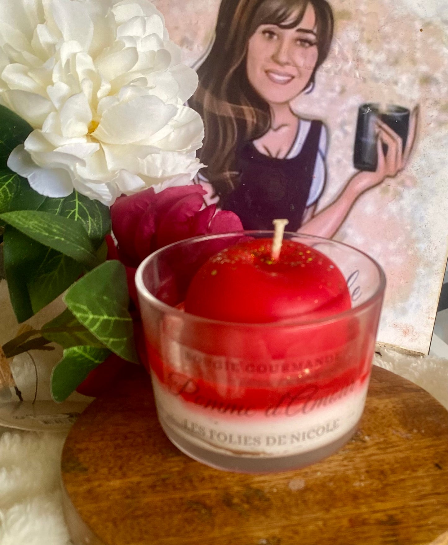 Bougie gourmande pomme d’amour