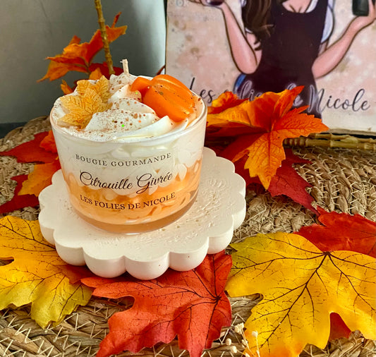Bougie gourmande citrouille givrée