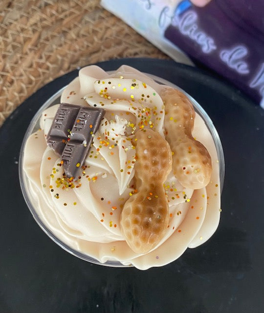 Bougie gourmande cacahouète et chocolat