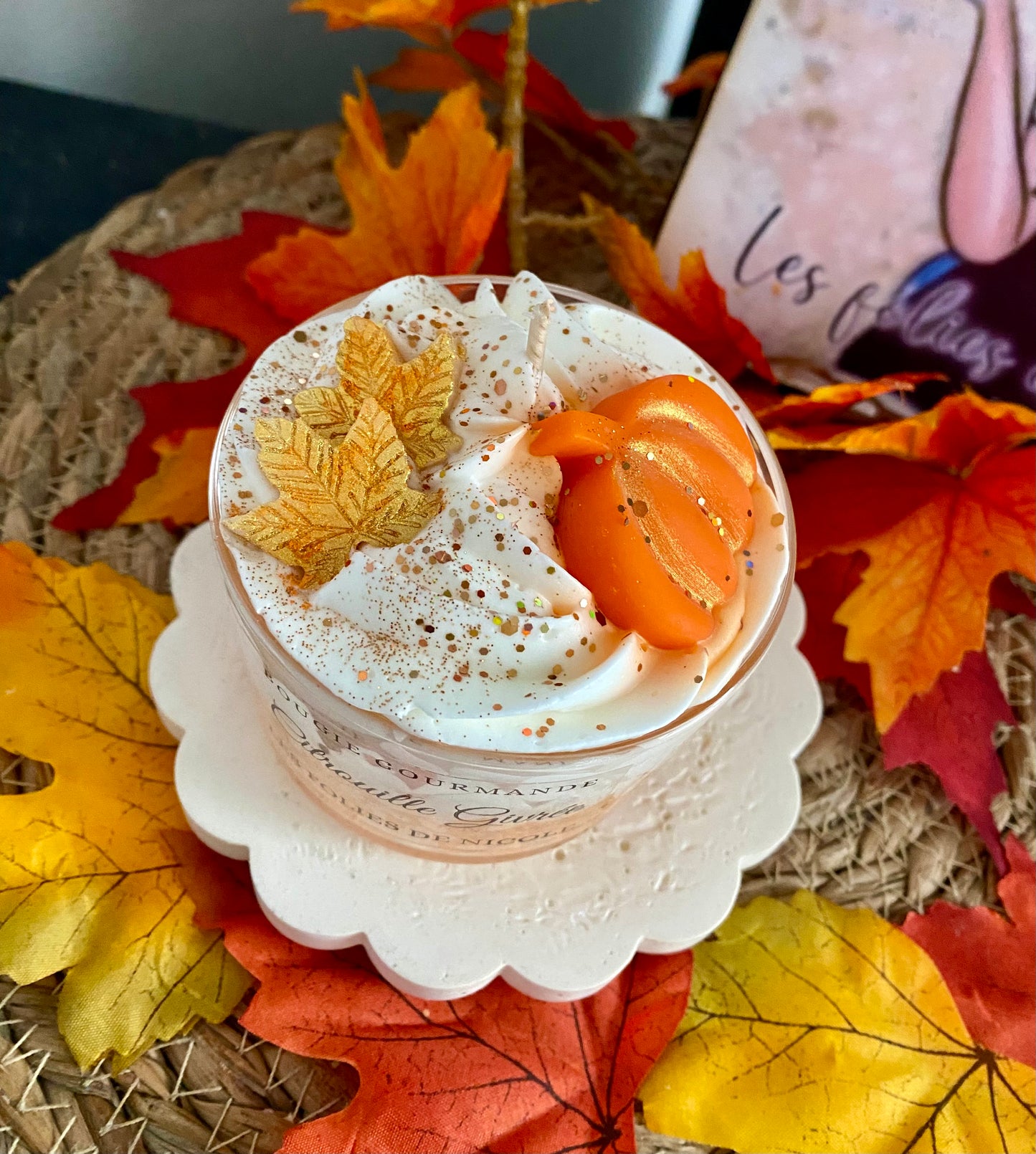 Bougie gourmande citrouille givrée