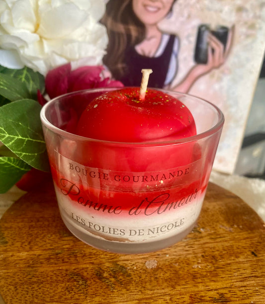 Bougie gourmande pomme d’amour 