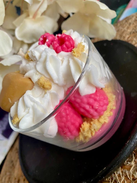 bougie gourmande framboise caramel 