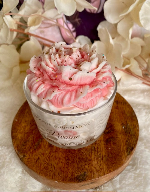 Bougie gourmande pivoine